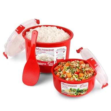 Sistema micro-ondescuiseur vapeur pour le riz (2,6 l) et Sistema micro-ondesrécipient rond pour aliments (915 ml) | Sans bisphénol A [82001]