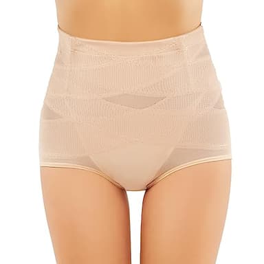 Bafiwu Guene Femme Ventre Plat Culotte Invisible Femme sans Couture Taille Haute Culotte Ventre Plat Culottes Sculptantes Femme Confortable Gaine Ventre Plat (L, Beige)