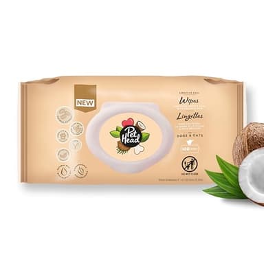 Pet Head Lingettes Sensitive Soul pour Chiens et Chats Lot de 100 | pour Les Pattes, Le Corps et Le Visage | Parfum Noix de Coco avec Aloe Vera