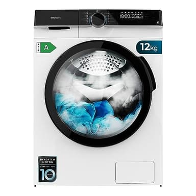Cecotec Lave-linge à chargement frontal de 12 kg Bolero DressCode 121000 A. 2000 W, 1400 tr/min Réglables au maximum, Certification WoolMark, 14 Programmes, Nettoyage Automatique