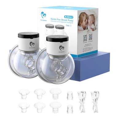 Tire-lait Electrique Main Libre Double, Bellababy Tire lait sans fil avec Ecran Tactile LCD, avec 4 Modes et 9 Niveaux Brides de 24 mm, avec Insert de 17mm, 19mm, 21mm, 2 Pièces