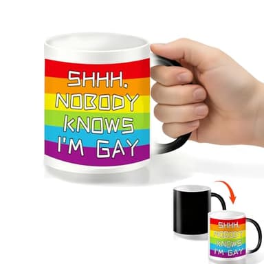 Mug Magique Cadeau pour Ami Gay Humour Tasse qui Change de Couleur Avec la Chaleur Idee Cadeaux Anniversaire pour Homme Collègue Meilleure Amie Collegue Mugs Drole Cappuccino Tasses a Cafe Ceramique