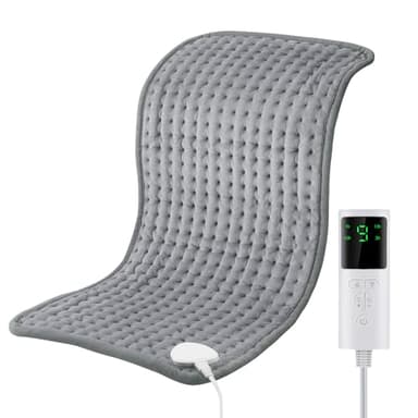 Coussin Chauffant Électrique, Coussin Chauffant Doux De 29x58cm Avec Contrôleur LCD, 9 Niveaux De Chauffage, 4 Réglages De Minuterie, Idéal Pour Le Dos Cou Épaules Ventre
