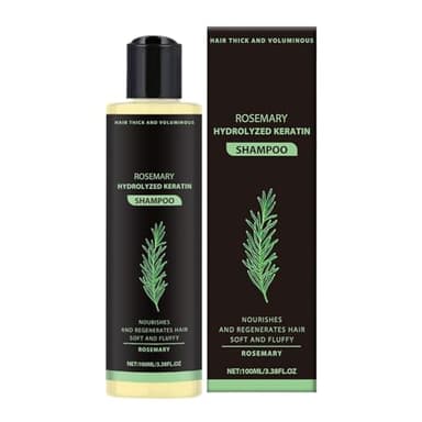Shampoing Au Romarin Pour La Pousse Des Cheveux, 100 Ml. Shampoing Bio Naturel Épaississant Pour Cheveux Clairsemés, Fortifiant Et Nourrissant, Enrichi En Kératine Hydrolysée, Pour Femmes Et Hommes