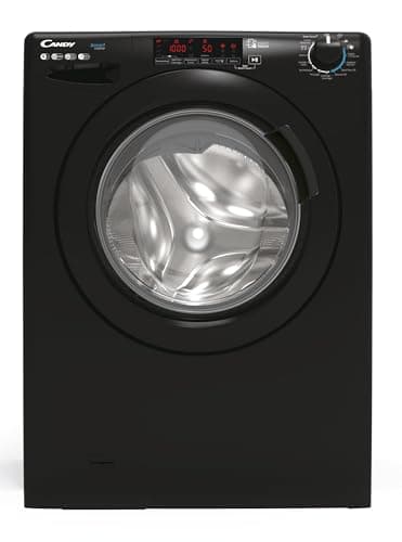 CANDY Lave-linge hublot CS 129TMBBE-47, 9 kg, 16 Programmes, 1200 tr/min, Moteur Inverter, Classe B, Noir Brillant