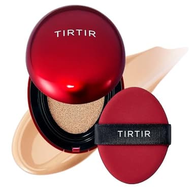 TIRTIR Fond De Teint Mask Fit Red Cushion, Couverture Complète, Légère, Finition Satinée Et Brillante, Couverture De Tatouage À Construire (0,63 Fl Oz) 22N, Beige