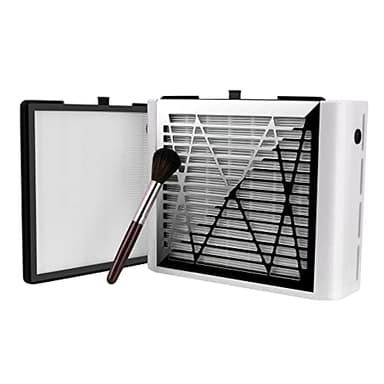 BRANTMAKER Aspirateur Ongle Professionnelle avec Brosse et 2 Filtres Réutilisables，60W Aspirateur Manucure Poussiere Ongle (Blanc)