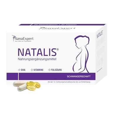 SanaExpert Natalis – Complément Alimentaire Prénatal pour Femmes – Avec acide folique, fer, DHA, vitamines et minéraux essentiels – 90 capsules – Fabriqué en Allemagne