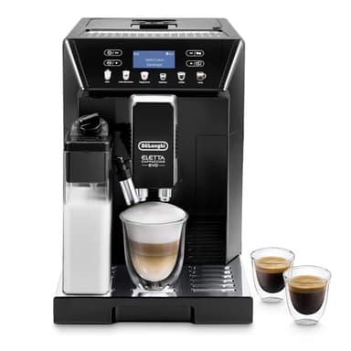 De'Longhi Eletta Evo Machine a Café Grain ECAM46.860.B, Machine Expresso et Cappuccino, Ecran LCD Tactile, Noir