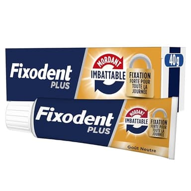 Fixodent Plus Mordant Imbattable Crème Adhésive pour prothèses Totales & Partielles 40gm