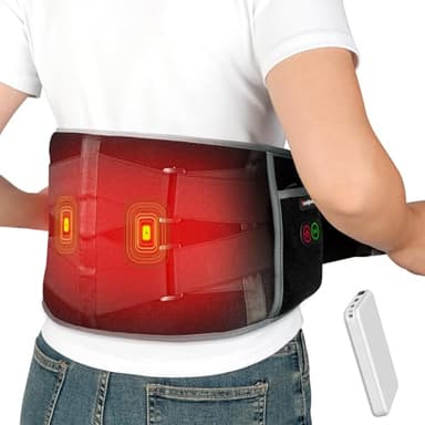 Comfytemp Ceinture Lombaire Chauffante,150x20cm Coussin Chauffant Pour La Taille Sans Fil avec 3 Modes De Massage et 3 Niveaux de Température, pour Soulager des Douleurs Lombaires, Abdominales
