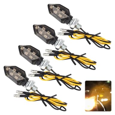 WZWZO Clignotant Moto, 4 Pièces Clign otant M oto LED Adapté Aux Mot os 12v, Clignota nt Moto Led Homologué, C lign otant M oto L ED Homologué, C-ligno tant LED Mo to, Mini C-lignotant M o to