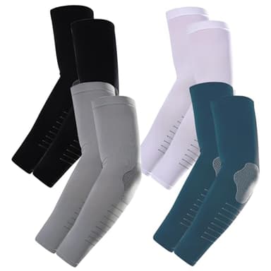 MLPKOI 4 Paires Manchette Bras Homme, Anti UV Protection UPF 50+ Manche de Bras Cooling Sport Compression Arm Sleeves Antidérapants Manchette Gaming Couverture de Tatouage pour Cyclisme, Running