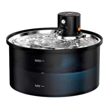 Fontaine a Eau Chat sans Fil: Fontaine à Eau pour Chat avec Detecteur de Mouvement - 3,2L Distributeur Eau Chat Batterie 4000mAh Rechargeable - Automatique Fontaine Chat - INOX Plateau D’abreuvement