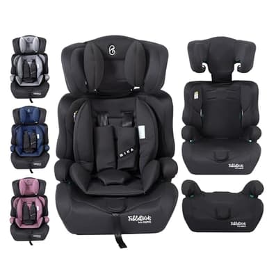FableKids Siège auto pour enfants | Ceinture de sécurité à 3 points | Siège auto pour enfants 76-150 cm | Siège enfant appui-tête réglable | ECE R129/03 | Réglable 44,5x41x68-75cm | Gris