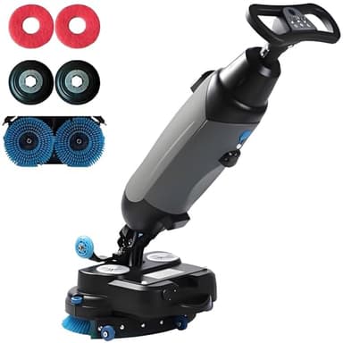 SHENGSHIYU Autolaveuse de Sols Professionnelle,Puissance de Brosse 2 X 250W et Double Réservoir 4.5L + 7.5 L,Autolaveuse et Polisseuse électrique 36 V pour Sols en Carrelage et Béton Grey