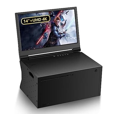 G-STORY Moniteur Portable 14'' écran IPS de Moniteur de Jeu Portable 4K pour Xbox Series X (Non Inclus) avec Deux HDMI, HDR, Freesync, Mode Jeu, Moniteur de Voyage pour Xbox Series X (14'' 4K HDR)