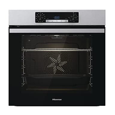 Hisense BI64211PX Four multifonction - Cavité XXL de 77L, Pyrolyse, 13 Fonctions, Fonction Pizza 300°C, AirFry, Affichage LED, Inox, Classe A+