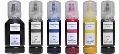 490 ml d'encre de sublimation compatible avec Epson Ecotank 114 pour EcoTank ET-8500, ET-8550-140 ml noir + 70 ml photo-noir, cyan, magenta, jaune, gris