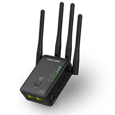 Repeteur WiFi, WAVLINK Amplificateur WiFi Double Bande AC1200, Prise en Charge du Répéteur WiFi / Routeur WiFi / Mode Point d'accès Sans Fil, avec 2 ports Ethernet, WPS, LED (Mise à Niveau)