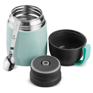 Noxtioanip Boîte Alimentaire Isotherme 450ml, Alimentaire Chaud, Acier Inoxydable Boite Repas Isotherme, Isolant Contenant avec Cuillère, Étanche, Sans BPA, pour Ecole, Bureau, Camping