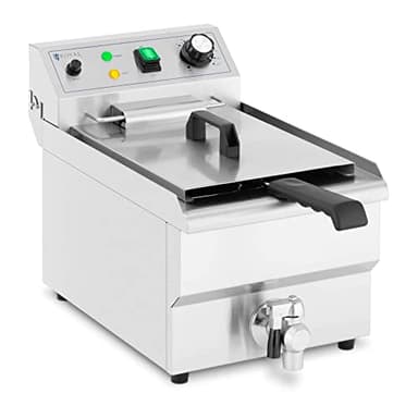 Royal Catering RCPSF 9ETH Friteuse Électrique Professionnelle Semi-Professionnelle Avec Robinet De Vidange 9 Litres Monophasé (3 000 W, 50-190 °C, 230 V)