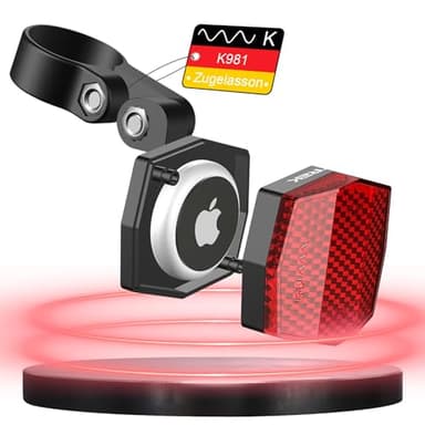 toptrek Airtag Cachette de vélo | Réflecteurs arrière de vélo | Certifié StVZO | Support vélo Airtag | Support Air Tag | Tracker antivol pour VTT, vélo électrique, vélo de route, scooter électrique
