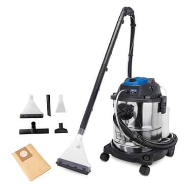 Scheppach Aspirateur injecteur-extracteur SprayVac20-1600 W - 5 en 1 - Vaporisateur, nettoyage du filtre, fonction soufflage - Filtres inclus