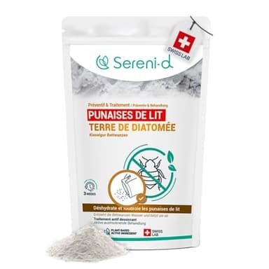 TERRE DE DIATOMÉE PUNAISES DE LIT en POUDRE – POUDRE ANTI PUNAISES DE LIT AMORPHE – EFFICACITÉ FOUDROYANTE – Ingrédients 100% d'origine Naturelle - Action IMMÉDIATE et EFFICACE - Swiss Lab