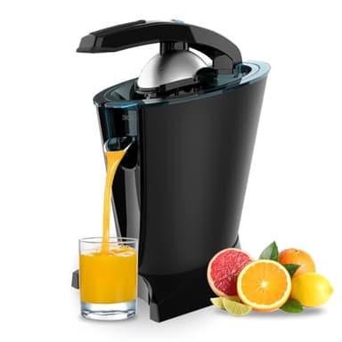 Cecotec Presse-agrumes électrique à bras EssentialVita Hyden 600 600 W, filtre en acier inoxydable, 2 cônes amovibles, levier de pression, système anti-goutte, compatible lave-vaisselle