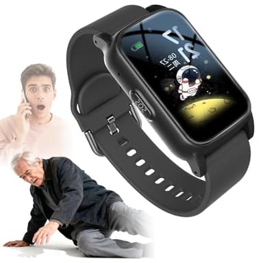 DEaThsalL Montre Urgence Connectée Senior Détecteur De Chute Traceur pour Personnes Âgées Suivi GPS en Temps Réel Bracelet Personne Agee Autonomie Longue Black