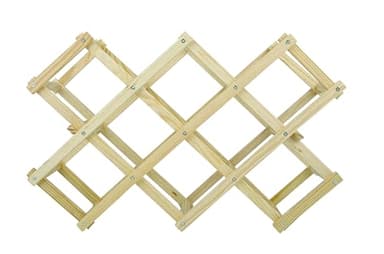 BIRAMBEAU, Casier à Bouteilles à Vin, Pliable en Bois, Support pour 10 Bouteilles, Design Croisé Accordéon, Naturel