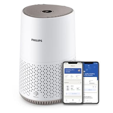Philips Purificateur d'Air Séries 600, Ultra-silencieux et économe en énergie, éfficace contre allergies, Filtre HEPA élimine 99.97% des polluants, Jusqu'à 44m², Contrôle par App, Blanc (AC0650/10)