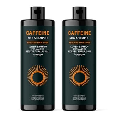 by Amazon Shampooing à la caféine pour homme, 2 x 400 ml