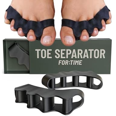 Ecarteur Orteil – 1 Paire Separateur Orteil en Gel pour Orteils Chevauchés – Redresseur Orteil – Toe Spacer en Silicone pour Correction de l’Hallux Valgus, Séparateur Orteil (NOIR, taille unique)