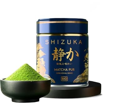 Matcha | The Matcha | Matcha Ceremonie | Ceremonial Bio 100% Naturel | Faible Amertume | Riche En Antioxydants | Thé Matcha Premium Ceremonial | Shizuka Matcha En Poudre