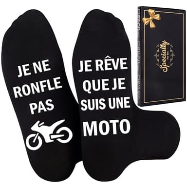 Merclix Chaussettes Homme 43-46 Rigolote Idee Cadeau Homme Original Utile Noel Anniversaire Fete des Peres Saint Valentin Cadeau Papa Papy Moto