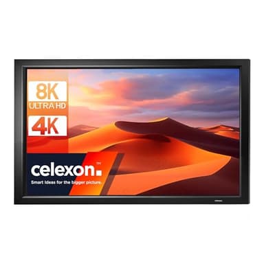 celexon HomeCinema Écran de Projection 70" | 160x90 cm 16:9 | Écran de présentation 8K, Full-HD Ultra Plat pour Bureau & Home Cinéma vidéoprojecteurs | Cadre Aluminium pour Fixation Murale