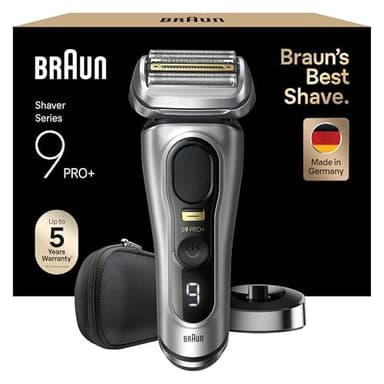 Braun Rasoir Electrique Hommes Series 9 PRO+ 9517s, Etanche, Lame ProLift Et Tondeuse Pro Trimmer Pour Rasage De Précision, Kit Barbe Homme Avec 5 Eléments De Rasage Et Brosse De Nettoyage Et Etui