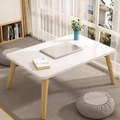 XUANYU Table Basse Moderne, Petite Tables de Salon pour 2 Personnes, Table Salon Basse pour Salon Balcon Fenêtre et Baie Vitrée (Blanc 60 * 40 * 40cm)