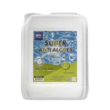 EDG - Super Anti Algues Piscine - Action Curative Anti Eau Verte et Eau Trouble - Effet Algicide - Bidon 5 litres - EDG by AQUALUX International