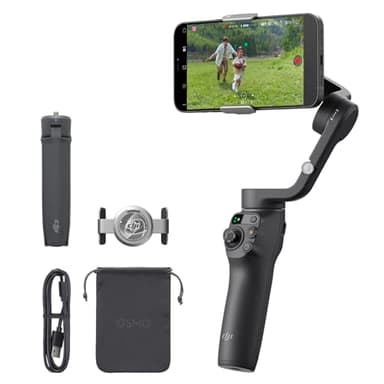 DJI Stabilisateur pour smartphone OSMO Mobile 6, en trois axes pour téléphones, bras extensible intégré, portable et pliable, stabilisateur pour vidéoblogs, vidéos YouTube et TikTok, gris ardoise