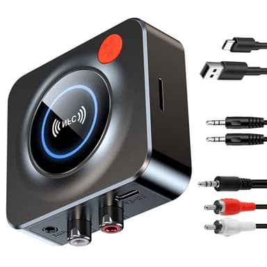 Recepteur Bluetooth 5.1 RCA 3,5 mm AUX Adaptateur Bluetooth，Stereo Audio HiFi Receiver, Adaptateur Bluetooth Récepteur sans Fil de Voiture,Smartphone, Tablette,Musique Haute fidélité à Domicile