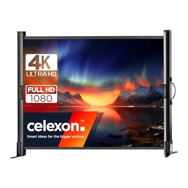 celexon Écran de Projection de Table Mobil Professional 40" | 81x61 4:3 | écran Compact 4K Full HD avec poignée de Transport | déploiement Rapide | idéal pour pico projecteurs & Mini vidéoprojecteurs