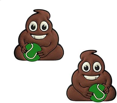 TT Sports Lot de 2 amortisseurs de tennis dans différentes variantes (majeur féminin et mâle, émoticône en crotte) amortisseurs de tennis dans différents designs amortisseurs de vibrations (emoji).