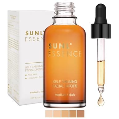 Sunl’Essence Concentré Autobronzant Visage et Corps | Gouttes Bronzantes à Ajouter à la Crème Hydratante | Sérum Autobronzant sans Taches (moyen/foncé)