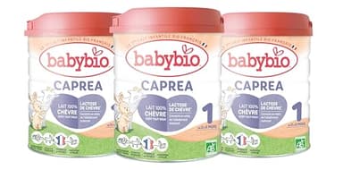 Babybio - Lait Infantile - Caprea 1er Âge - 800g - Au lait de chèvre - de 0 à 6 Mois - BIO - Fabriqué en France - Sans Huile de Palme - Lot de 3