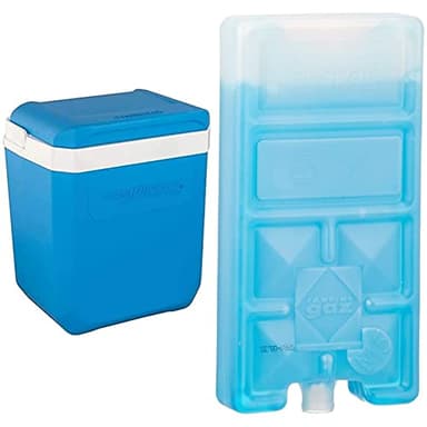 Campingaz Icetime Plus 26L, glacière Passive, glacière à contenance 26 L, boîte à Glace à Isolation intégrale en Mousse PU & Accumulateur de Froid Freez'Pack, Bleu, M5 2 Pieces
