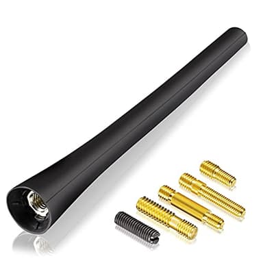 Bingfu Antenne Voiture Courte Puissante Autoradio FM AM Universel 16cm Mât Toit Caoutchouc 5 Vis Incluses M4.0 M5.0 M6.0 Compatible avec Véhicule Jeep Truck SUV Auto Amplifiée Stéréo Radio