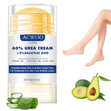 ACWOO Crème à l'Urée 60%, Crème Pieds Réparatrice Hydratante, Crème pour les Pieds Secs et Fissurés, creme crevasse pour Les Pieds a L'urée, pour Pieds Très Sècs, Abîmés
